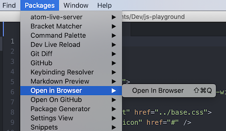 Open in Browser Atom Package